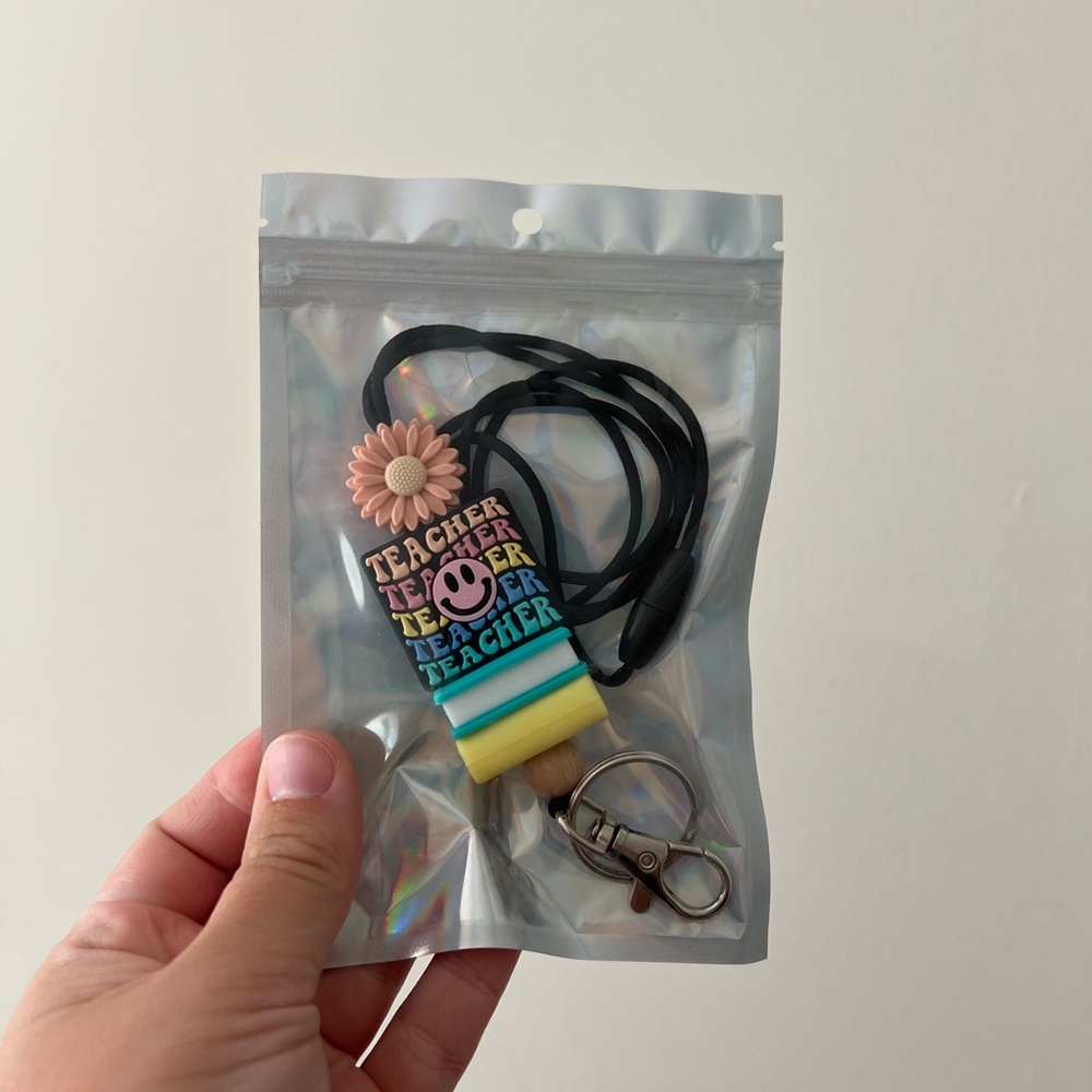 Teacher daisy lanyard